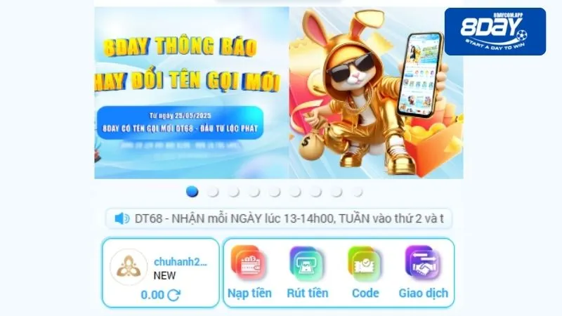 Rút tiền 8DAY - Đảm bảo nhanh, an toàn 100% thành công 2 Cách rút tiền 8DAY chi tiết chính xác cho người mới